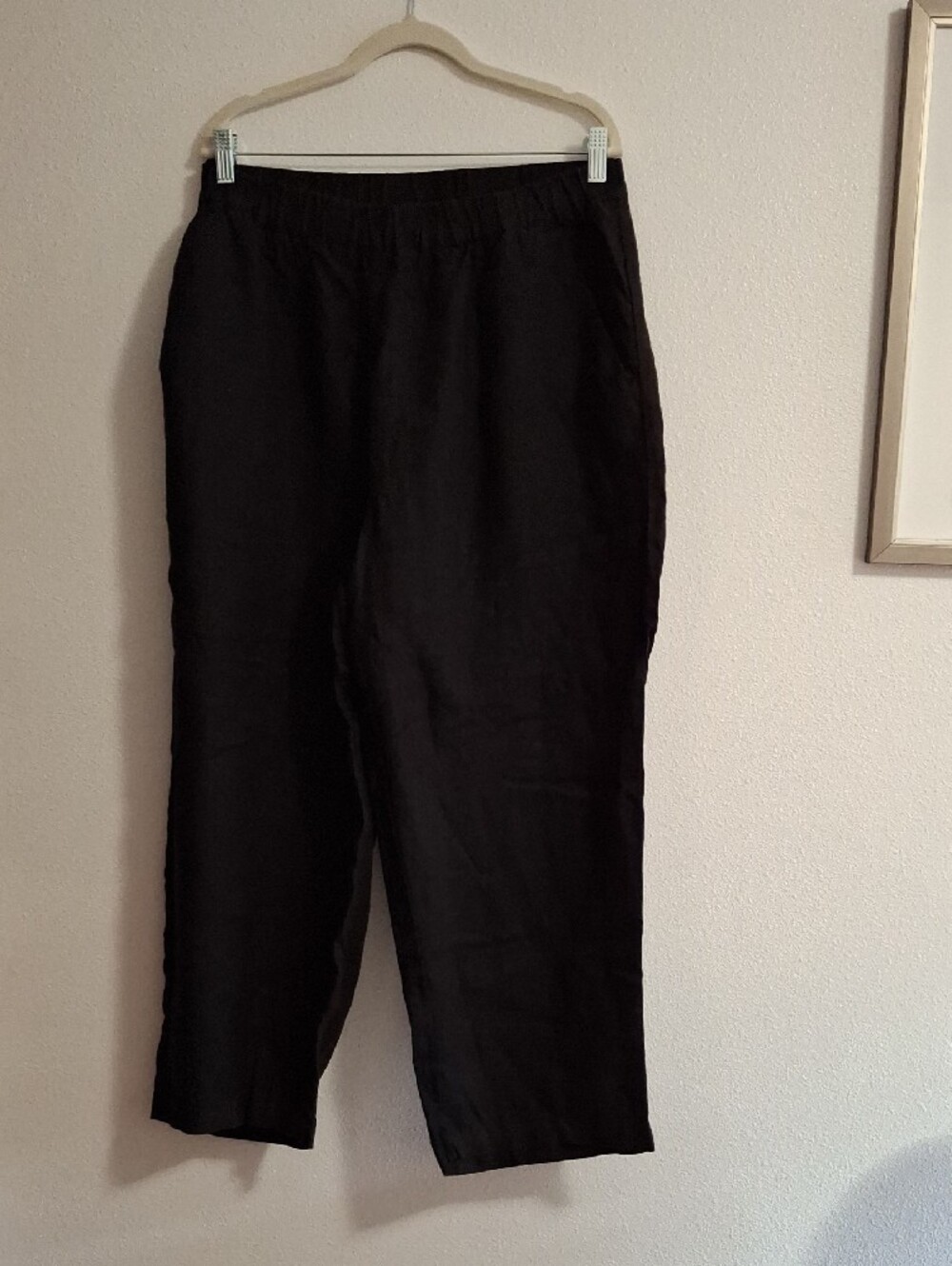 Quince 100% Linen Black Elastic-Waist Pant